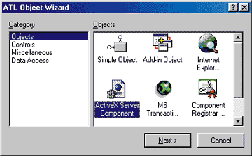 Figure 1: ATL Template in Visual C++ 6.0