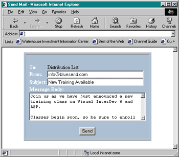 Figure 4: Mass Email Page