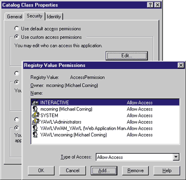 Figure 8: Adding Access Permissions