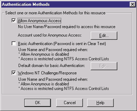 Figure 1: Setting Authentication