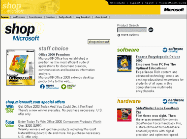 Figure 4: The shop.microsoft.com Homepage