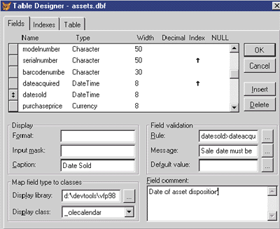 Figure 3: Table Designer