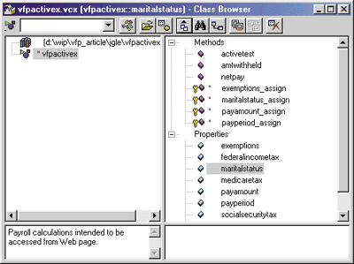 Figure 9: Visual FoxPro Class Browser