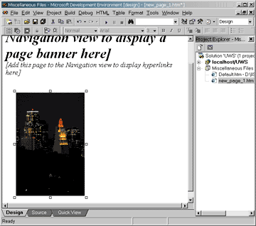 Figure 2: The Visual InterDev 6.0 Page Editor