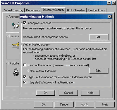 Figure 12: Enabling Digest Authentication