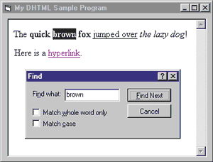 Figure 5: Standard Find Dialog