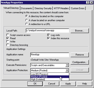 Figure 5: The Pooled Setting in IIS 5.0