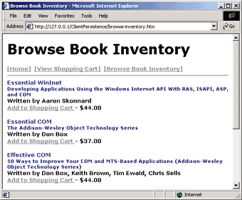 Figure 1: Browsing Book Catalog