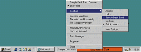 Figure 12 Taskbar Toolbar