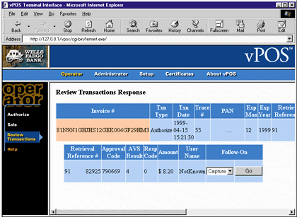 Figure 7: Response to Review Transactions Request