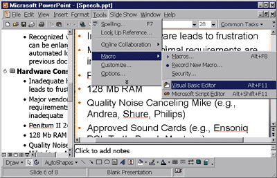 Figure 1: Accessing the Visual Basic Editor