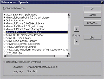 Figure 2: Referencing Speech Controls