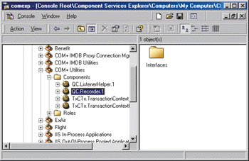 Figure 8 The Component Services Snap-in