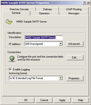 Figure 3: SMTP Server Settings