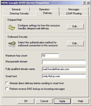 Figure 10: Mail Delivery Settings