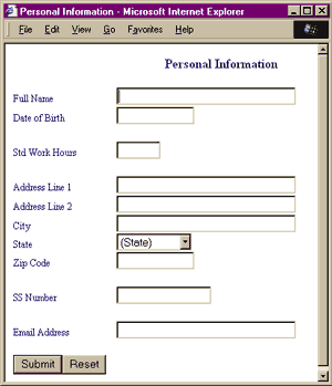 Figure 5: Personal Information Form