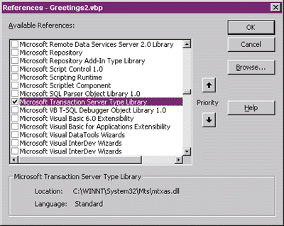 Figure 15: Adding the MTS Type Library