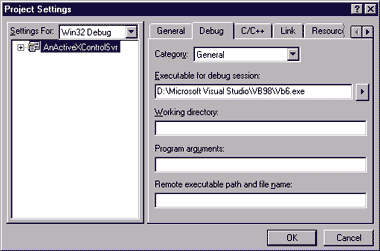 Figure 1 Debugging an ActiveX Control from within Visual Basic