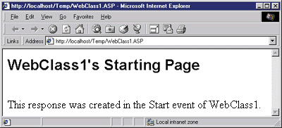 Figure 4: Running WebClass1
