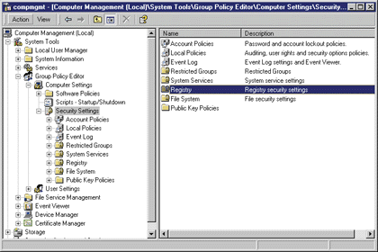 Figure 1: The Group Policy Editor