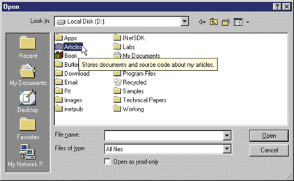 Figure 9: The New File Open Dialog