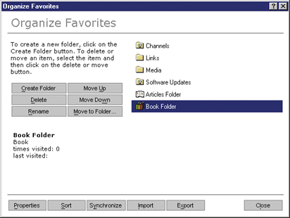 Figure 13: Organize Favorites