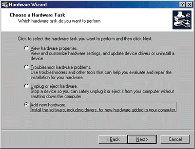 Figure 3: Choosing Your Hardware Task