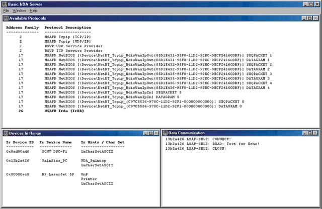 Figure 9: Basic_IrDA_Server