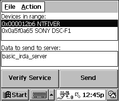 Figure 10: IrDA Client App