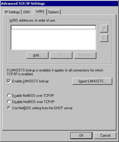 Figure 7.1    WINS Service on a Windows 2000 Client