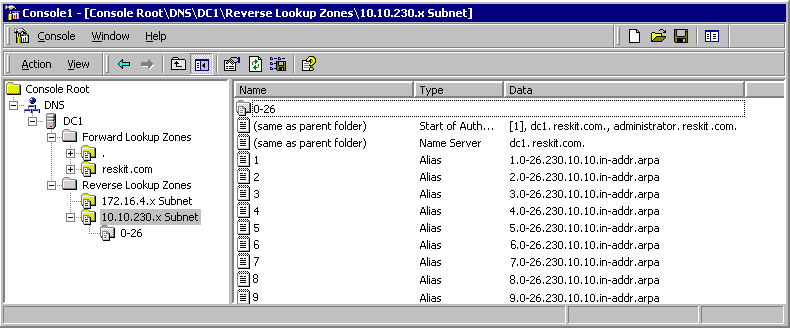 Figure 6.10    Reverse Lookup Delegations