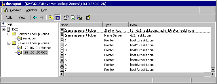 Figure 6.11    Classless Reverse Lookup Zone