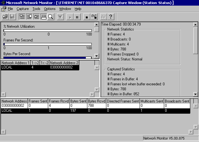 Figure 9.2    Network Monitor Capture Window