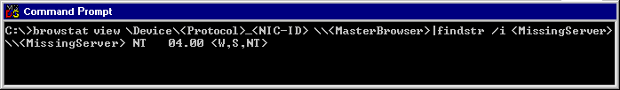 Figure I.15    Determining if a Master Browser has the Missing Server in its List 
