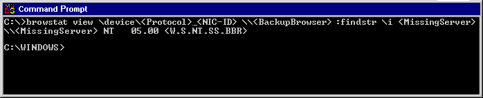 Figure I.21    Checking Backup Browsers for the Missing Server's Name