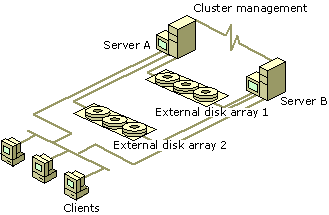 Figure 19.4    Typical Two-Node Cluster Setup