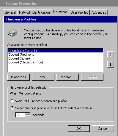 Figure 23.2    Portable Computer with Multiple Hardware Profiles