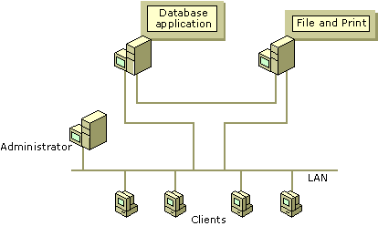 Figure 18.13    Relying on Separate Servers for Mission-Critical Applications and Services