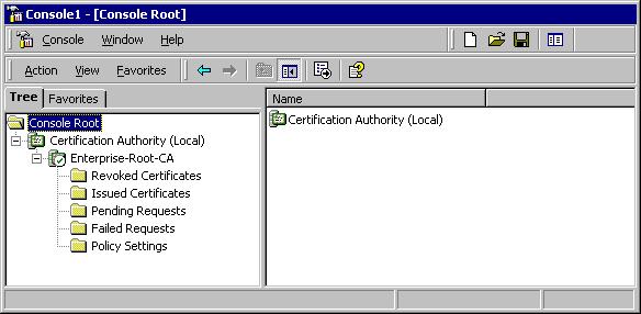 Figure 16.3    Certification Authority Console