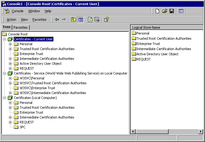 Figure 16.4    Certificates Console