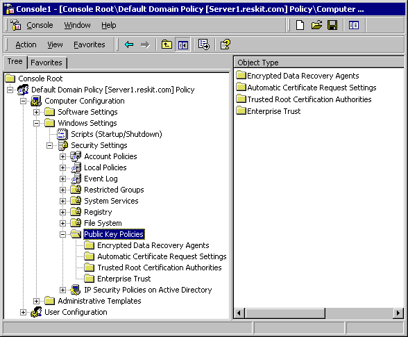 Figure 16.12    Public Key Policies for Computers