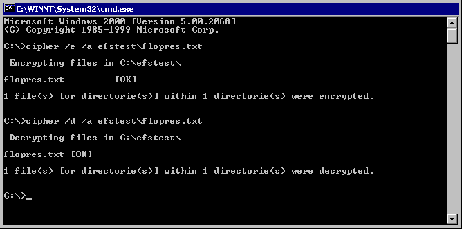 Figure 15.6    Use of Cipher Command