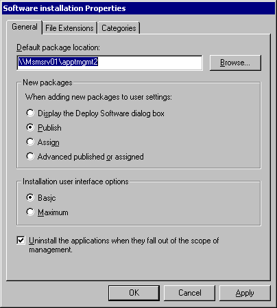 Figure 23.7    Software Installation Properties Dialog Box