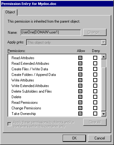 Figure 3.6 Advanced Permissions Dialog Box