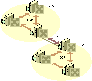 Figure 1.9    Autonomous Systems with IGPs and EGPs