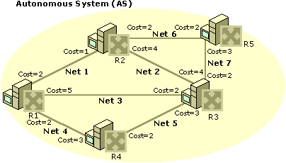 Figure 3.12    AS with Link State Database Information