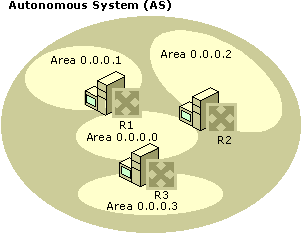 Figure 3.18    OSPF AS and Areas