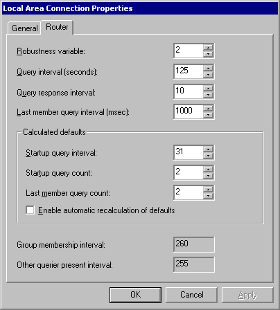 Figure 4.4    IGMP v2 Router Properties