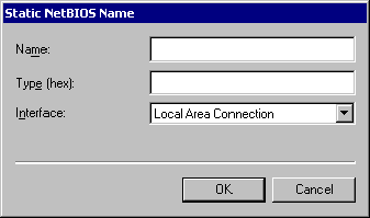 Figure 5.18    Static NetBIOS Name Dialog Box