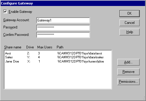 Figure 12.14    Configure Gateway Dialog Box